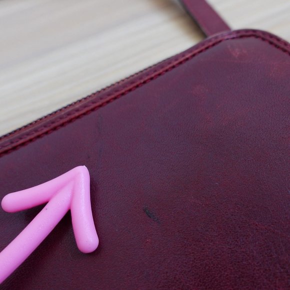 Vintage Celine Bag Leather Crossbody Shoulder Sling Purse Burgundy Weave RARE - Picture 13 of 16